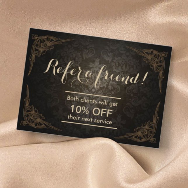 Cartões de Indicação | Vintage enquadrado Damask C (Criador carregado)