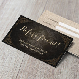 Cartões de Indicação | Vintage Frame Damask Beauty