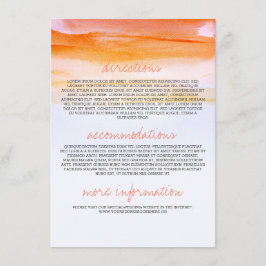 Cartões de informação de casamento - cor d'água ro