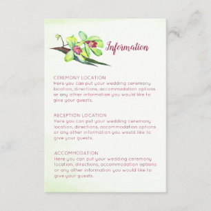 Cartões de Informação de Casamento da Orquídea Ver