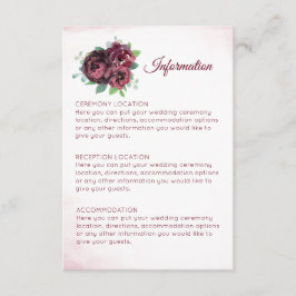 Cartões de Informação de Casamento Rose Bouquet Bu