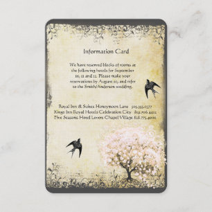 Cartões de Informação de Casamento Vintage com Fol