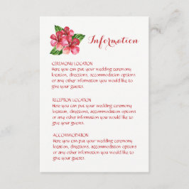 Cartões de Informação sobre Casamento Tropical Red