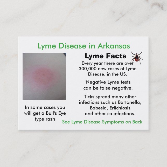 Cartões de Informação sobre Doença de Lyme em Arka (Frente)
