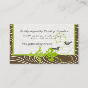 Cartões de Informações de Casamento Birds Green Br