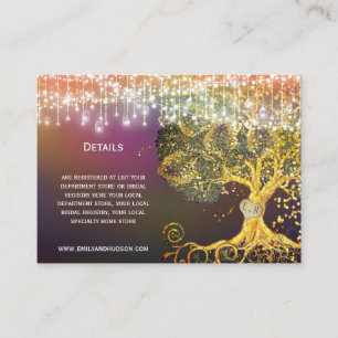 Cartões de Informações de Casamento de Árvore de C