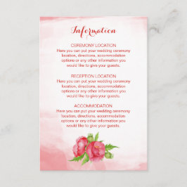 Cartões de Informações de Casamento de Cor de Água