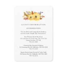 Cartões de Informações de Convidado de Queda de Ág