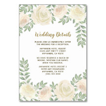 Cartões de Inserção De Casamentos Florais Com Blus