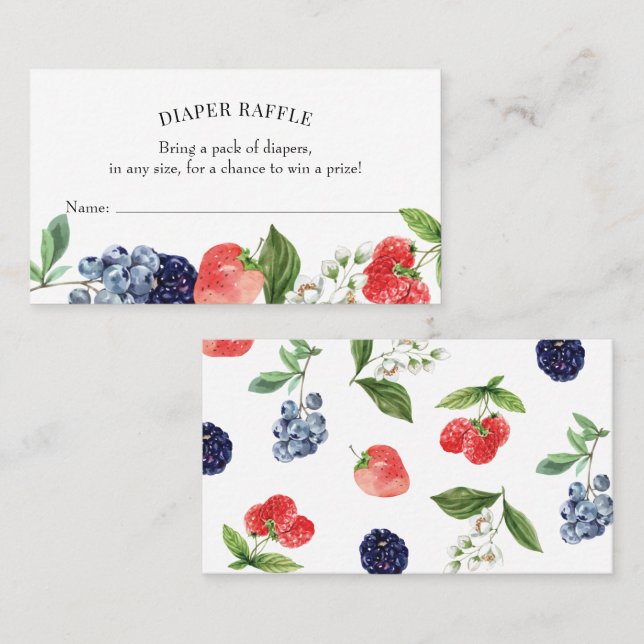 Cartões de inserção de Raffle com Fralda de morang (Frente/Verso)