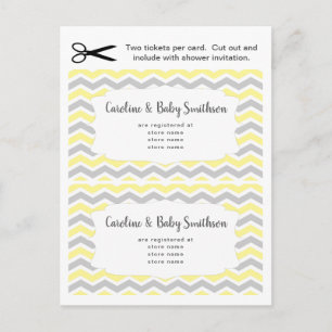 Cartões de inserção de registro de Baby Shower, am