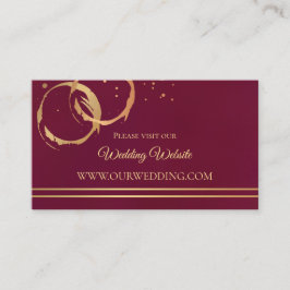 Cartões de Inserção de Site de Casamento com Vinho