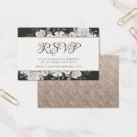 Cartões de inserção do site de RSVP de Casamento d