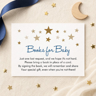 Cartões de Inserção Livros Navy Gold Twinkle Star