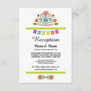 Cartões de Inserção Mexicanos para Festa de Recepç