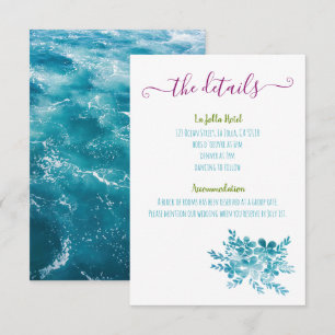 Cartões de Invólucro Floral Oceano Azul