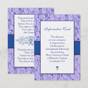 Cartões de Invólucro Real Lilac Azul Monograma