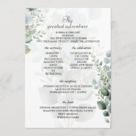 Cartões de Itinerário de Programa de Casamento Ele