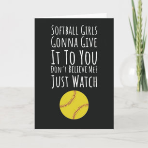 Cartões de Jogadoras de Softbol para Crianças para