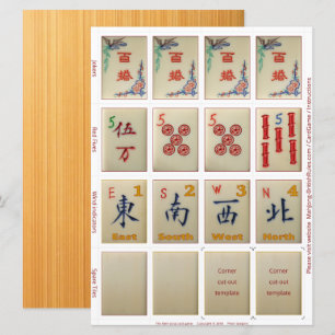 Cartões de jogo (10) - para Riichi Mahjong