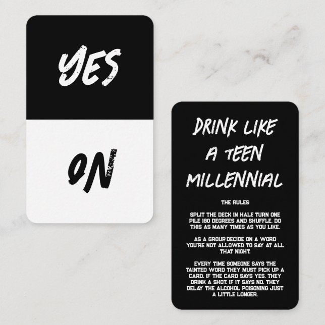 Cartões de jogo de festa (Frente/Verso)