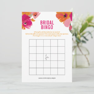 Cartões de Jogo Floral Bridal para Chá de panela
