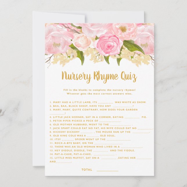 Cartões de jogo Rhyme Rhyme para enfermeiro de Chá (Frente)