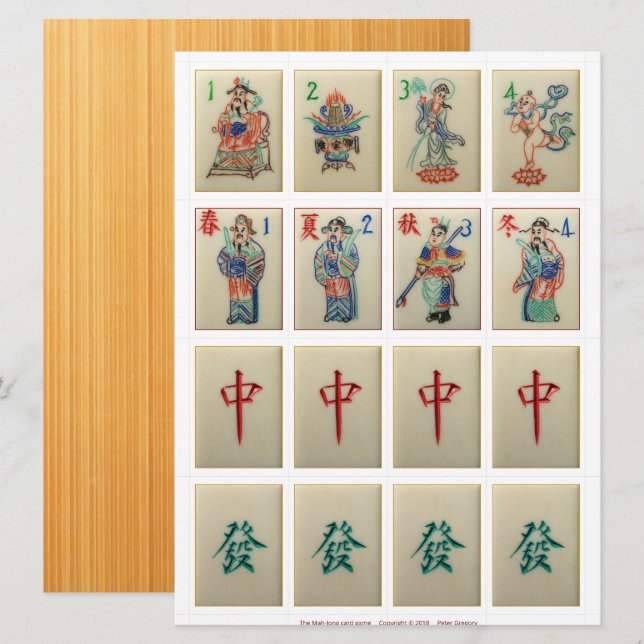 Cartões de jogos (1) - Flores, Assons, Dragões (Frente/Verso)