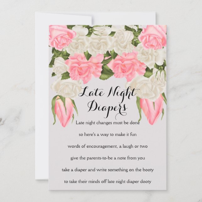 Cartões de jogos de Fralda noturna tardia (Frente)