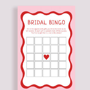 Cartões de jogos do Bingo, Chá de panela Vermelho 