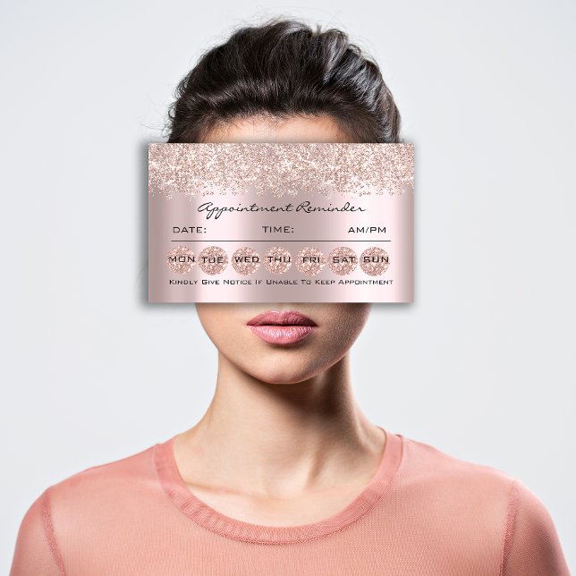 Cartões de Lembrete de Compromisso Lash de Ativaçã (Appointment Reminder Cards Makeup Lash Brows Rose)