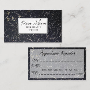 Cartões de Lembrete de Consulta Black Marble Barbe