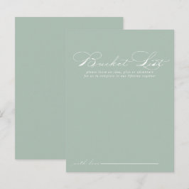 Cartões de Lista de Baldes de Caligrafia Branca Ve