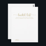 Cartões de Lista de Baldes de Casamento da Caligra<br><div class="desc">Estes cartões de balde de casamento para caligrafia em ouro são a atividade perfeita para uma recepção de casamento ou chá de panela rústica. O design simples e elegante apresenta a tipografia clássica e de rico em ouro. Altere o texto para se adequar a qualquer evento de vida. O sinal...</div>