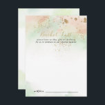Cartões de Lista de Baldes de Confetti Dourado com<br><div class="desc">Esses cartões de balde de casamento confetti de água são a atividade perfeita para uma recepção de casamento ou chá de panela rústica. O design apresenta um fundo cor-de-água rosa, verde e branco com abertura de confete com brilho dourado. Altere o texto para se adequar a qualquer evento de vida....</div>