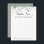 Cartões de lista de Baldes Eucalyptus minimalistas<br><div class="desc">Estes cartões minimalistas de balde do eucalipto são a atividade perfeita para uma recepção de casamento ou chá de panela rústica. A design apresenta uma coloração aquosa elegante folhas verdes de eucalipto. Altere o texto para se adequar a qualquer evento de vida. O sinal da lista de baldes é vendido...</div>