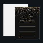 Cartões de Lista de Desejos com Letra de Confete D<br><div class="desc">Estes cartões de lista de desejos com letra de confete dourado são a atividade perfeita para uma recepção de casamento rústico ou chá de noiva. O design simples e elegante apresenta confete dourado brilhante combinado com uma tipografia de letra estilosa.</div>
