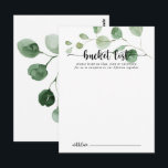 Cartões de Lista de Desejos de Casamento com Eucal<br><div class="desc">Esses cartões de lista de desejos de casamento com eucalipto green delight são a atividade perfeita para uma recepção de casamento simples ou chá de noiva. O design apresenta ramos e folhas de eucalipto botânico elegante desenhados à mão com aquarela. Altere a redação para se adequar a qualquer evento da...</div>