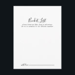 Cartões de Lista de Desejos de Casamento Minimalis<br><div class="desc">Esses cartões de lista de desejos de casamento minimalistas simples são a atividade perfeita para uma recepção de casamento moderna ou chá de noiva. O design simples e elegante apresenta tipografia clássica e sofisticada em preto e branco. Altere a redação para se adequar a qualquer evento da vida. O sinal...</div>