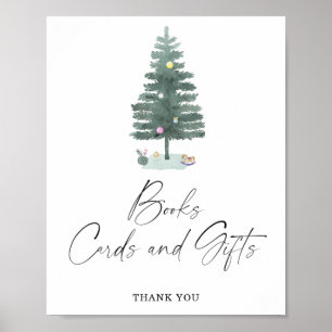 Cartões de livros de inverno e presentes Poster