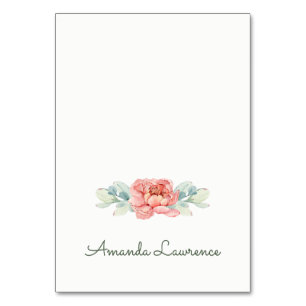 Cartões de Local da Flor de Cores Aquáticas