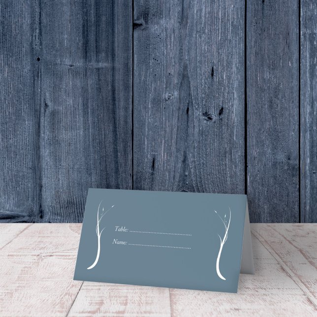 Cartões de Local de Casamento Azul Dusty (Dusty Blue Wedding Place Cards)