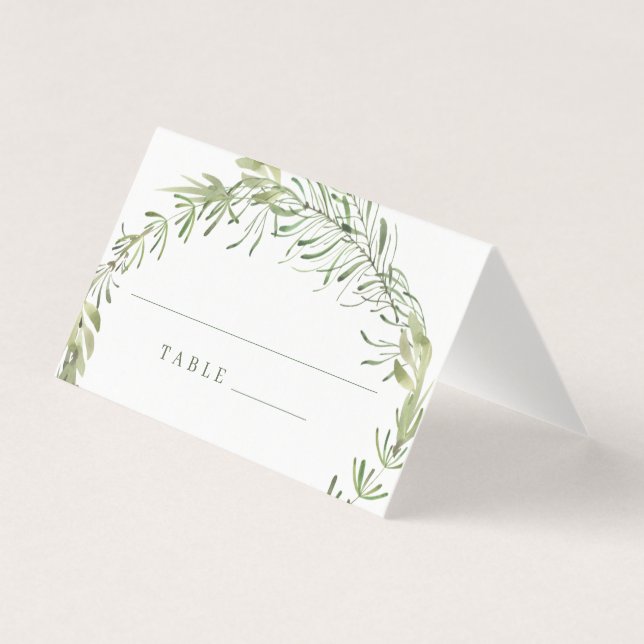 Cartões de Local de Casamento com Elegante Botânic (Frente)