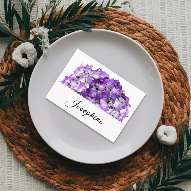 Cartões de Local de Casamento com Flores de Hortên (Criador carregado)