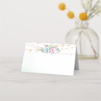 Cartões de Local de Casamento com Luzes de Corda e