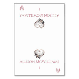 Cartões de Local de Casamento-Coração Cor-de-Rosa-