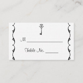 Cartões de Local de Casamento de Chave Negra e Bra