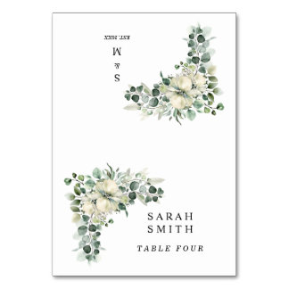 Cartões de Local de Casamento de Eucalipto Verde