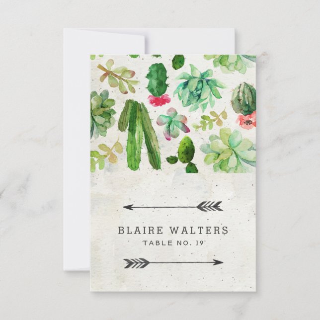 Cartões de Local de Casamento de Suculentas do Des (Frente)