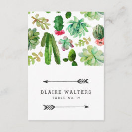 Cartões de Local de Casamento de Suculentas do Des